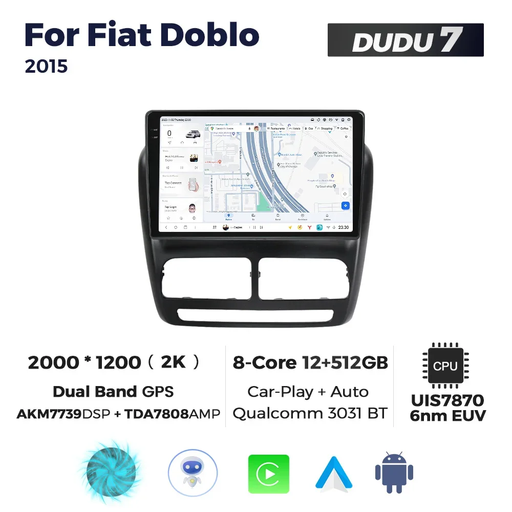 Mekede DUDU6 DUDU7 12 + 512GB الوسائط المتعددة للسيارة لـ 10 بوصة فيات دوبلو 2015 نسخة مخصصة ستيريو السيارة أندرويد #2