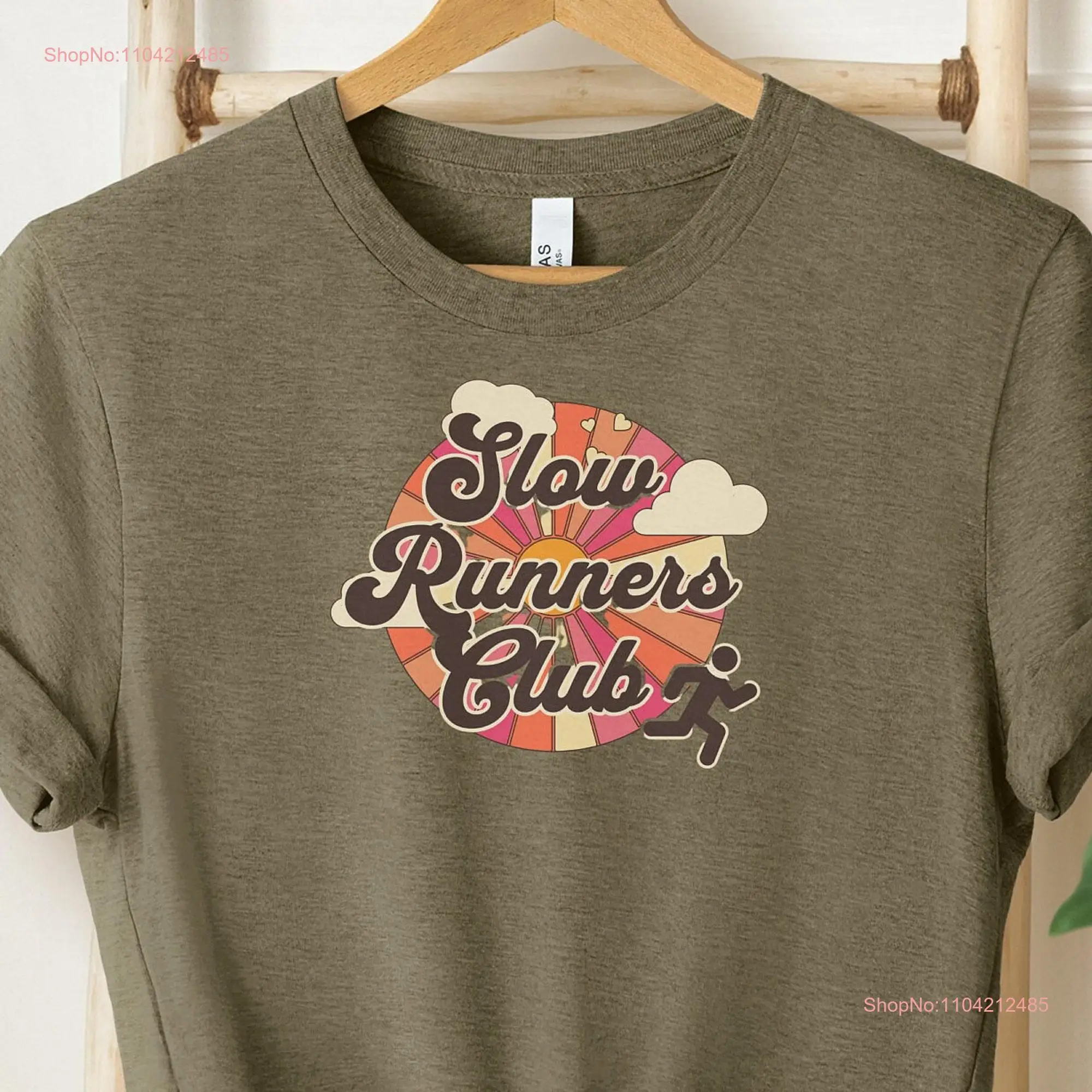 Slow Runners Club Runner T Shirt Funny Running Marathon Vintage Retro Run long or short sleeves