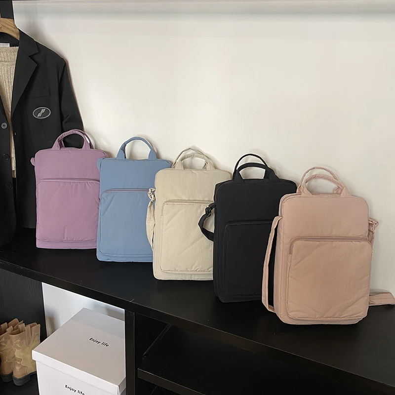 

College Student Classroom Single Shoulder Crossbody Bag El Paquete 2025 Handheld Laptop Tablet Bag Work Commuter Bag Simple