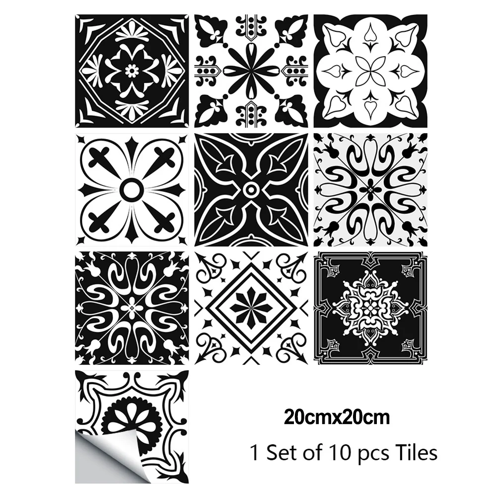 Kitchens Laundry Rooms Tile Stickers Tiling 20x20 Cm 3D Bathroom Walls For Indoor For Smooth Walls Gel