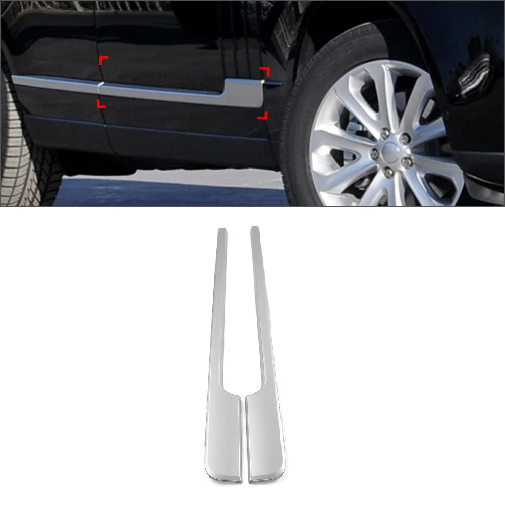 

Car Front Door Side Cladding Molding Trim Silver Decoration Stip 2PCS For Land Rover Range Rover 2013-2022 LR038849 LR038848