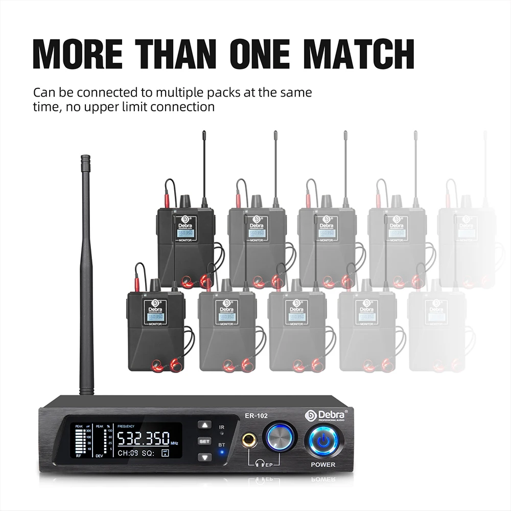 

FROKET Stage Monitor In-Ear Monitoring System UHF Wireless ER102 80M Stable Effective Distance Bluetooth 5.0 For Recording,Band