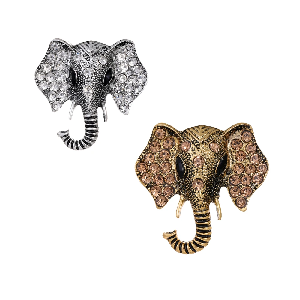 Metall Strass Elefant Brosche Unisex Luxus Tier Design Party Büro Pin Geschenk