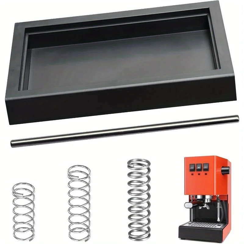 Low Profile Drip Tray & 6 Bar 9 Bar 12 Bar OPV Spring Modification Kit with Long Stainless Steel Tube for Gaggia Classic Pro