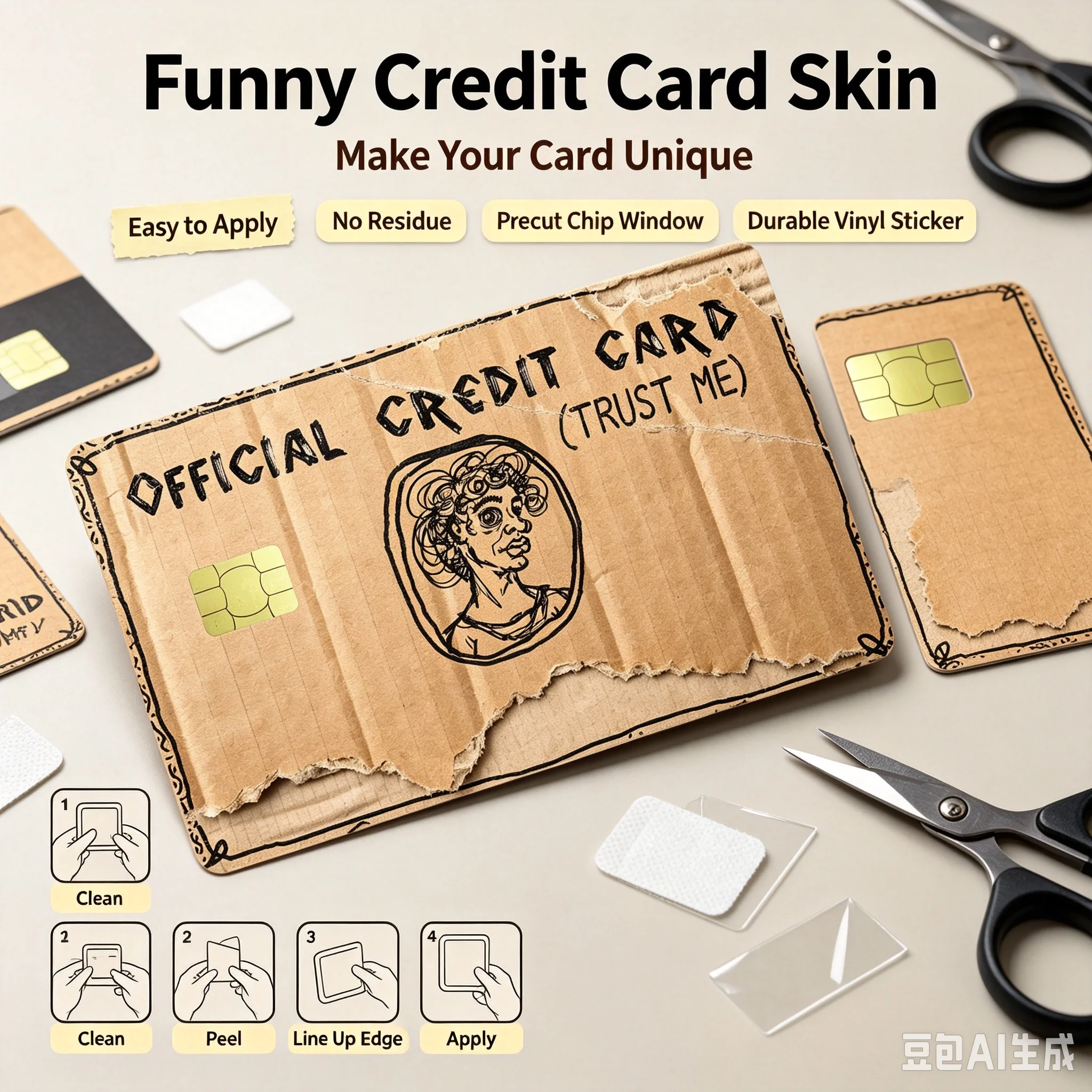 Waterproof Funny Credit Card Sticker PVC Debit Card Cover Decal Flat Skin Bank Card Protector No Bubble EBT Gift