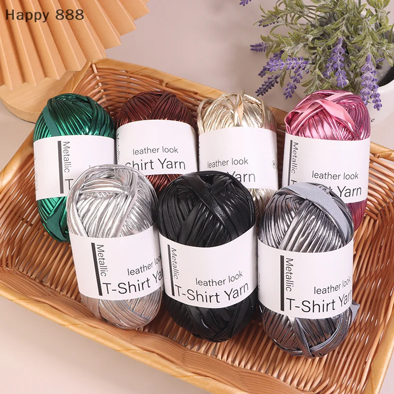 Shiny 40M/Roll Imitation Leather Crochet Yarn – Great For DIY Knitting, Handmade Bags, Blankets & Cushions