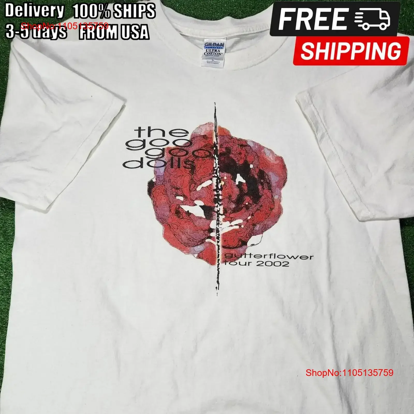 

Футболка The Goo Dolls Gutterflower 2002 Tour, классическая футболка vtg NH17856, винтажный потертый эластичный топ для повседневной одежды homme