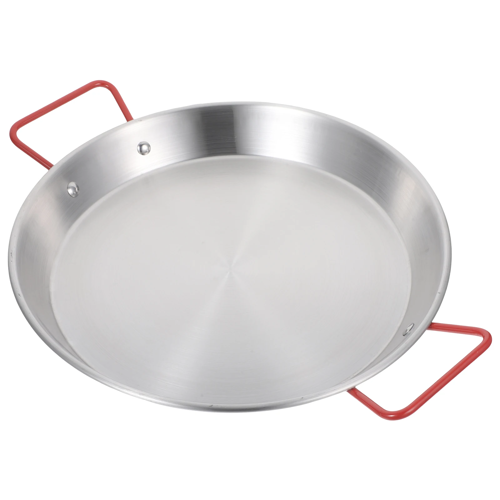 

1pc Double Handle Stainless Steel Tray 28cm Red Handles Snack Plate Picnic Food Tray Dried Fruit Storage Kitchen Barware