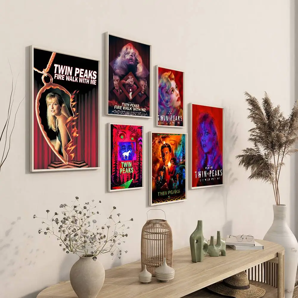 توين بيكس المسلسل التلفزيوني يظهر الملصقات خمر لزجة ورق أبيض ملصق DIY غرفة بار مقهى غرفة جدار ديكور #3