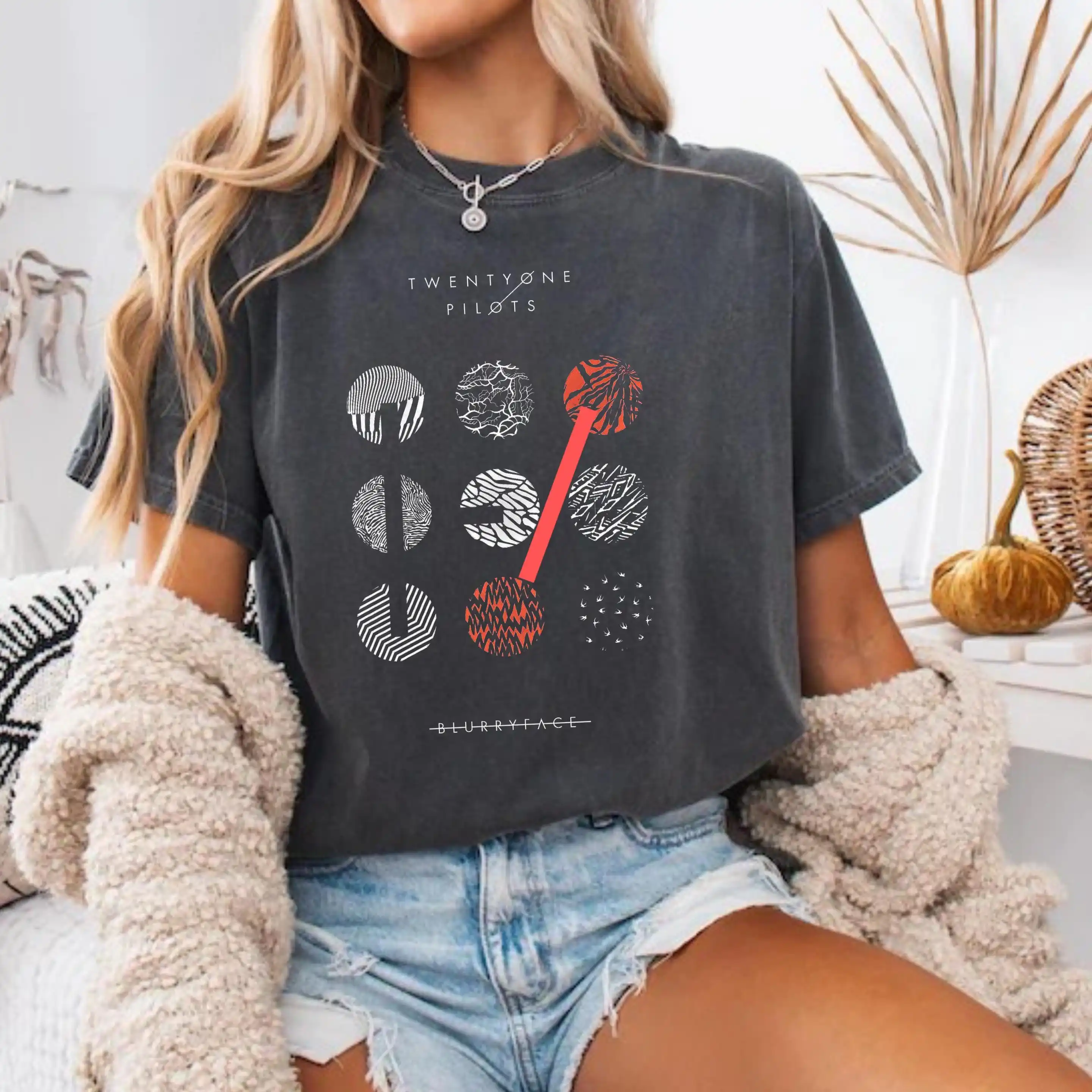 Comfort Colors Twenty One Pilots T-Shirt -DTF Print– Blurryface Album Design