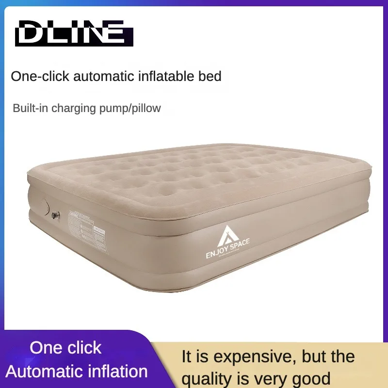 Imagem -02 - Outdoor Camping Automatic Inflatable Bed Colchão Comfort Dormiring Pad Plush Elevated Airbed com Bomba Elétrica Interna