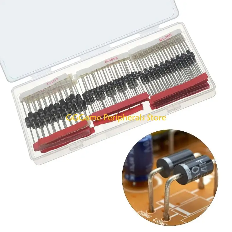 

U55B 200pcs Assorted Rectifier Diode Components Set for Circuit Design Prototyping and Electronic Maintenance Tasks