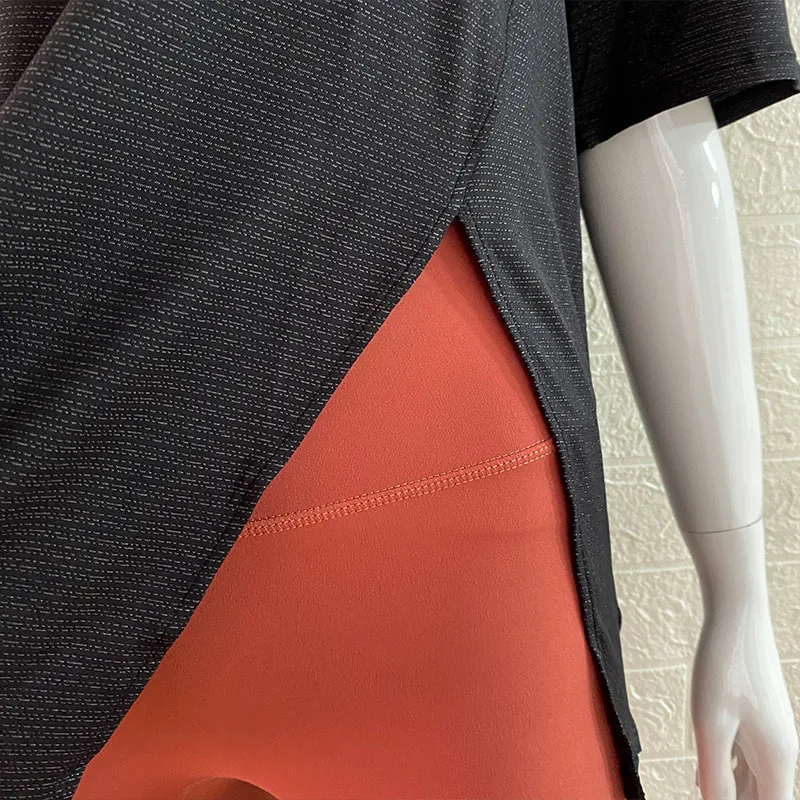 QUMOR-Camiseta de Yoga con frente abierto para mujer, ropa deportiva transpirable para Fitness, traje de gimnasio, camisas deportivas, ropa de entrenamiento