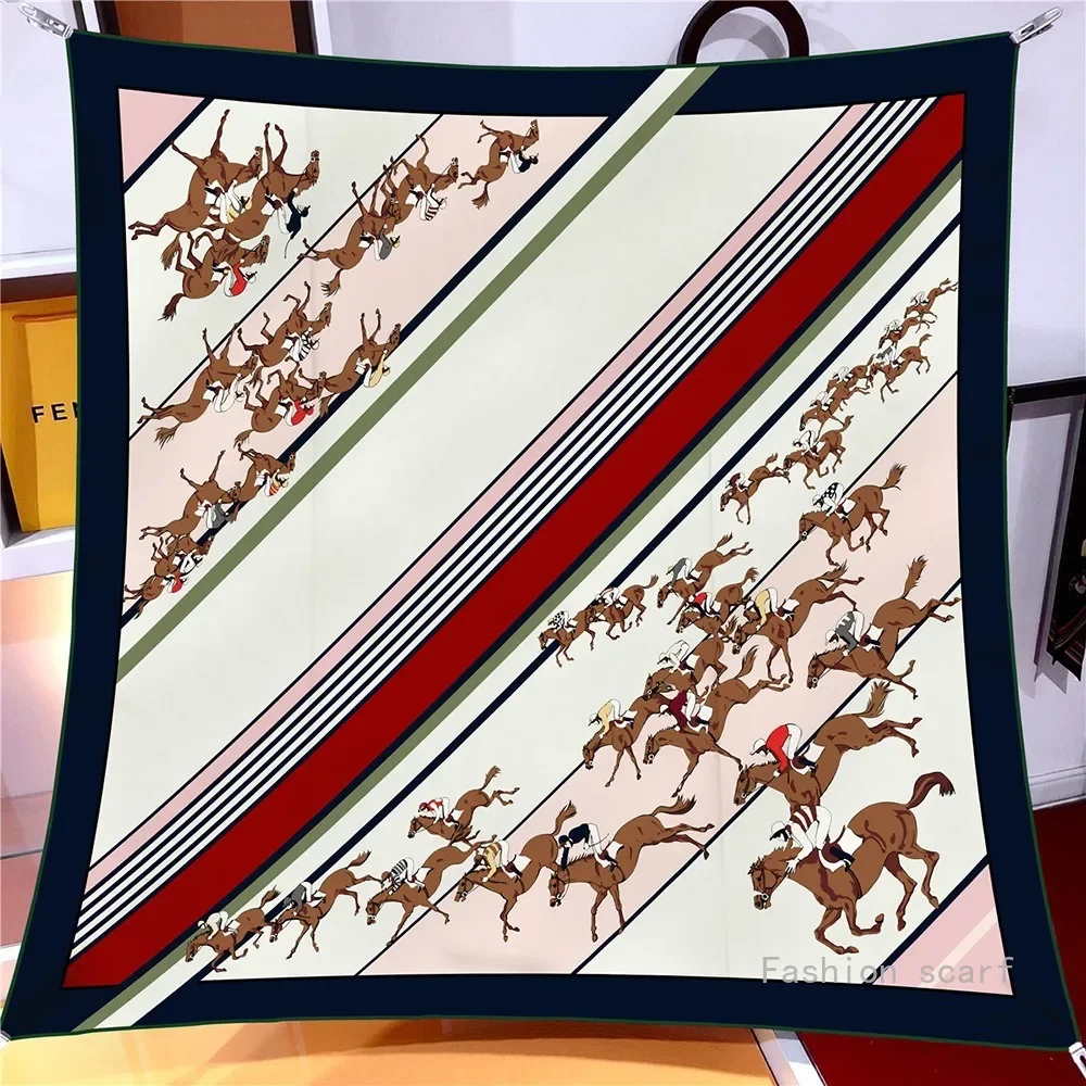 

Versatile Headwear Bag Clothing and Accessories Square Scarf New Horse Galloping Horse Racing Women Outdoor Sunscreen Shawl