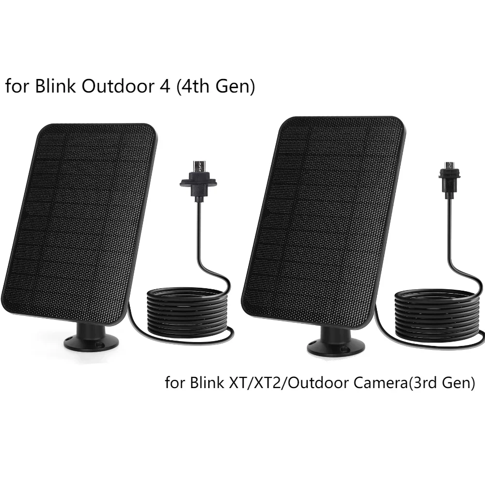 4W 5V Solar Panel 2000mAh Rechargeable Battery Solar Panel Kit with 4m Charging Cable&Rubber Plug for Blink Outdoor 3/4 XT/XT2