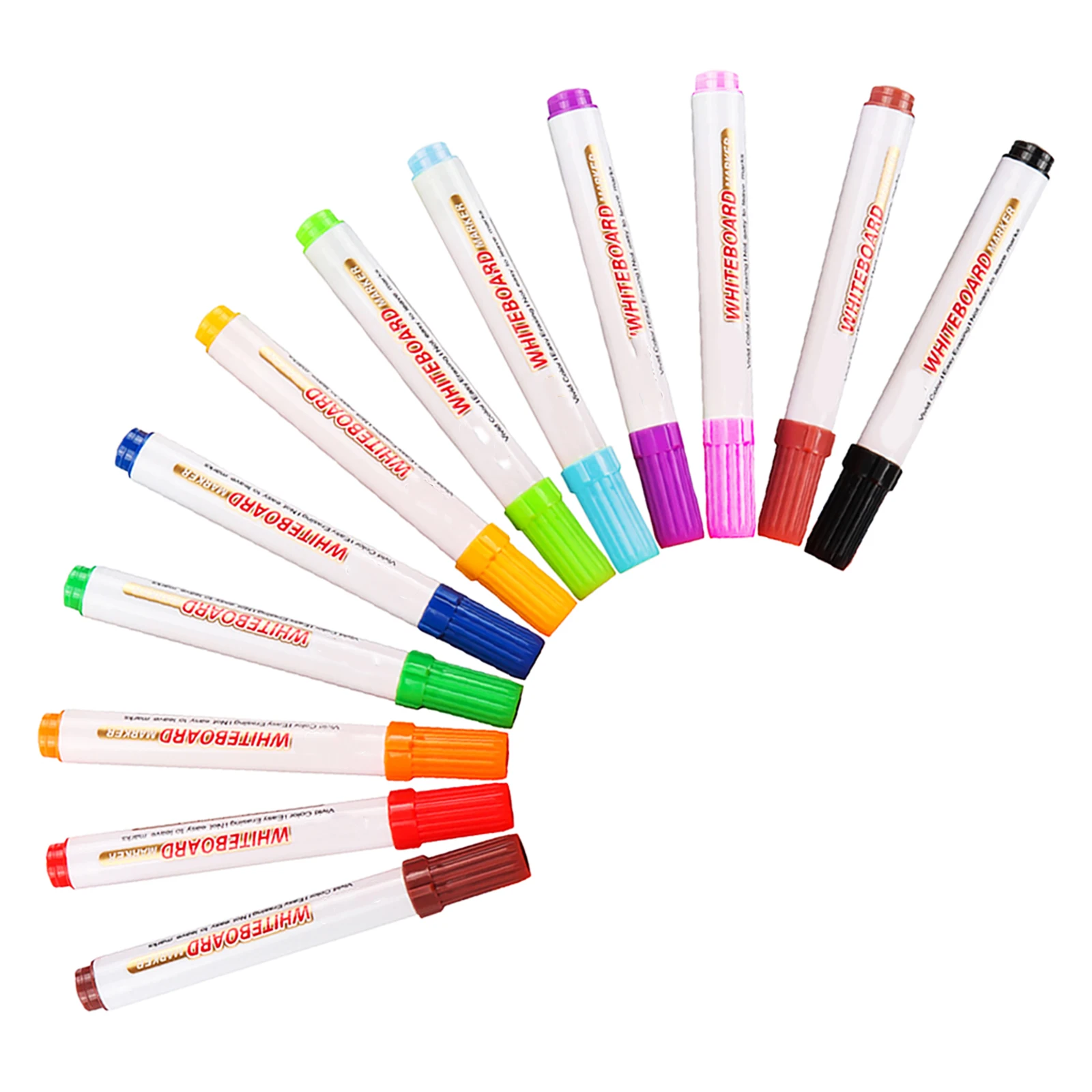 

12 pcs Erasable Whiteboard Marker Pens Bright Colors Quick Dry Water Based for Kids Adults Teaching Office Use Comfortable Grip