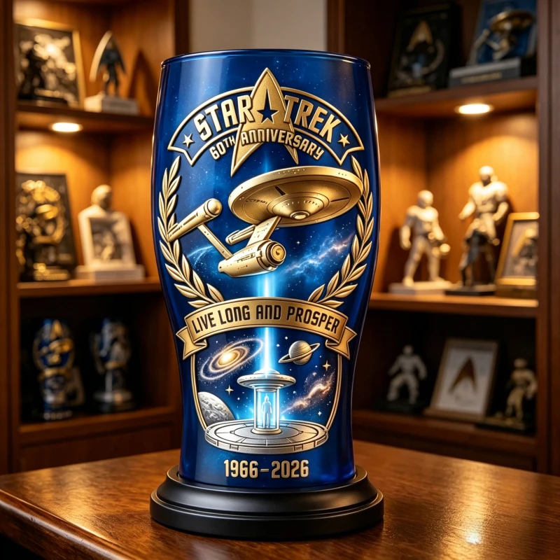 Star Trek 60th Anniversary Commemorative Beer Glass - Live Long and Prosper Collectible Cup