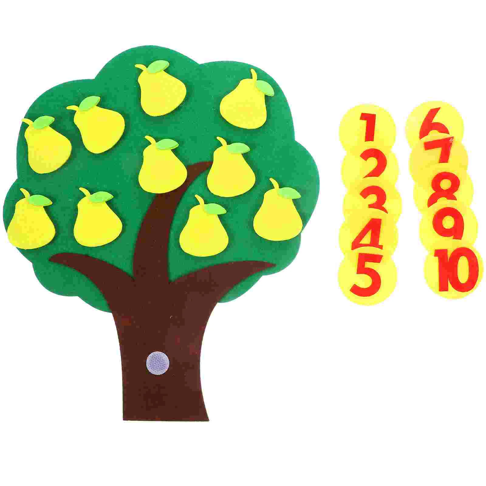 Felt Pear Tree Math Tree Feltboards for Teaching Addition and Subtraction with Numbers 1-10 in Kindergarten Classroom