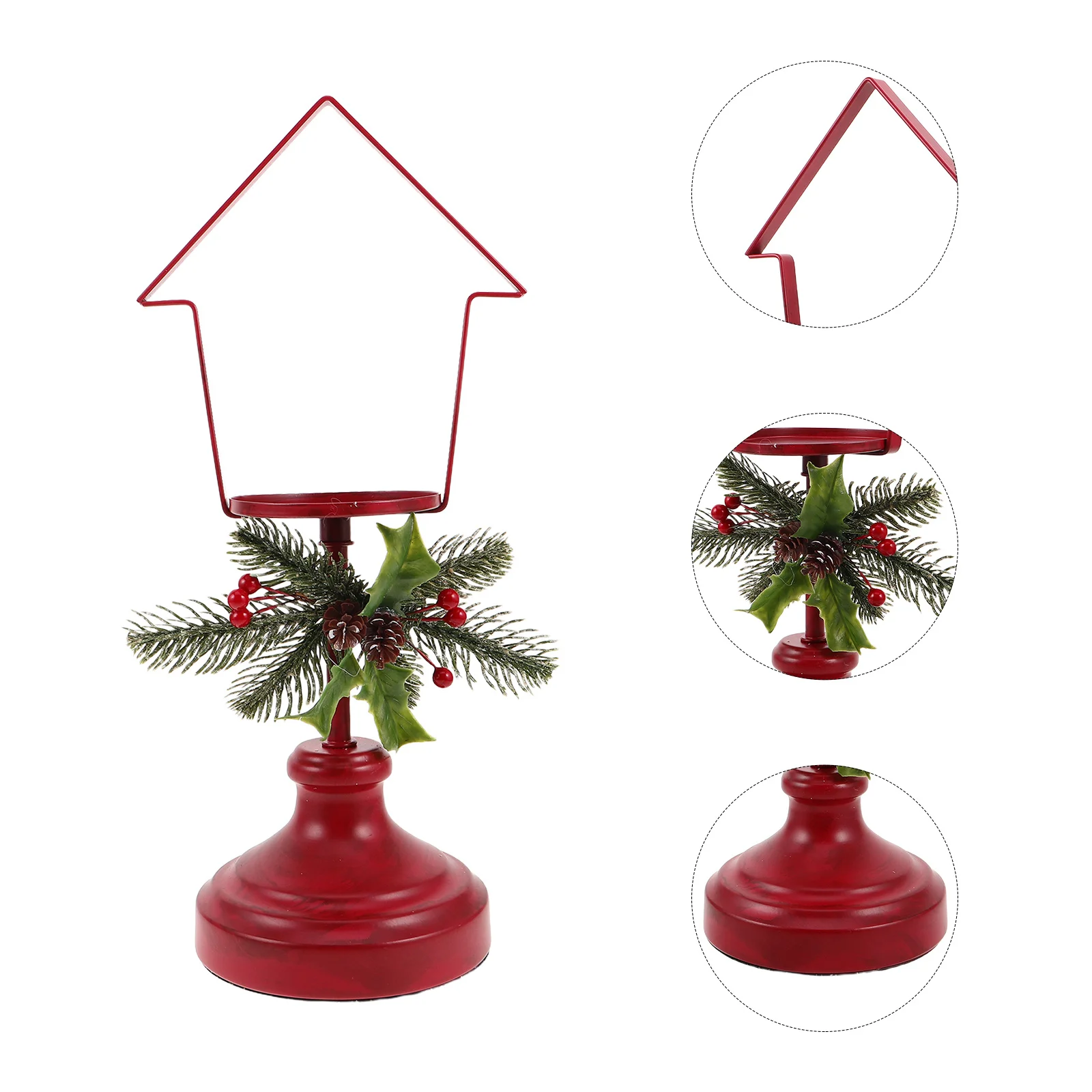 

Christmas Iron Tabletop Holder Vintage Metal Candlestick Stand Votive Cup Xmas Party Centerpiece Holder
