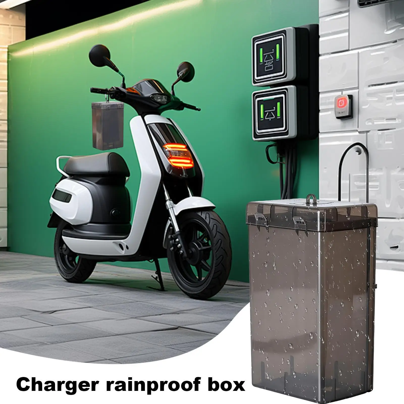 Outdoor EV Charger Enclosure Rainproof UV-Resistant Protector Electric Vehicle Charger Holder For All Weather Storage Parking