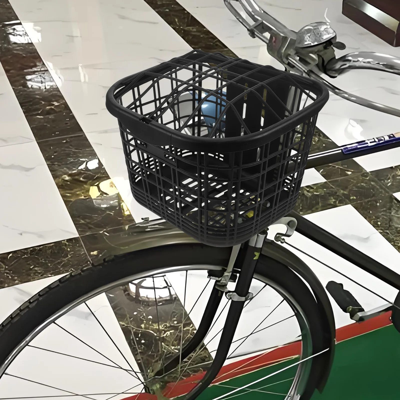 Happyyami Bike Handlebar Basket Front Mount for Electric Bike Scooter Multi Function Cargo Rack Vegetable Carrier