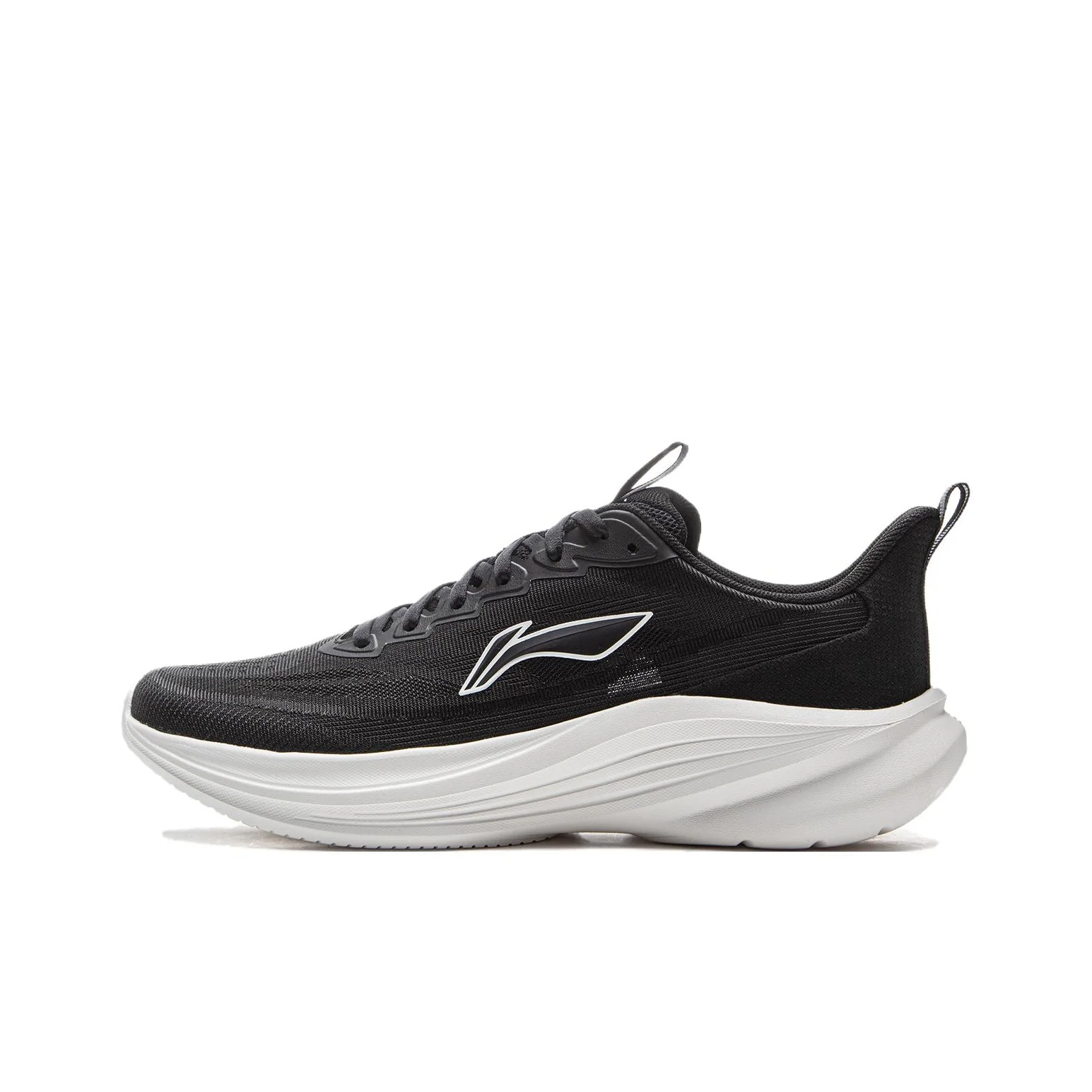 Chaussures de course Li Ning Light Breeze Low top LI NING CLOUD pour hommes, noires, pour la course à pied longue distance et le sprint, ARSV107-4