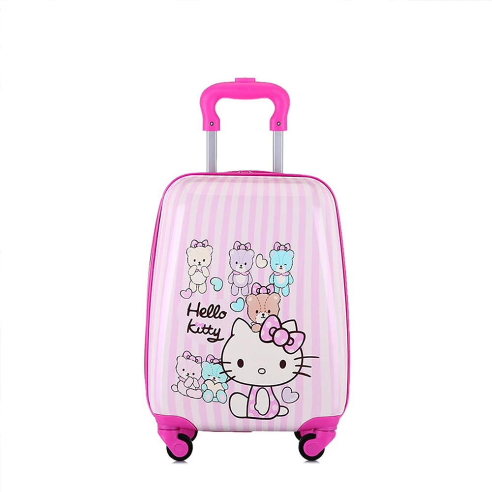 18 Inch Children Trolley Case Anime Sanrios Hello Kitty Kawaii Cartoon Suitcase Girl Boys Travel Silent Universal Wheel Suitcase