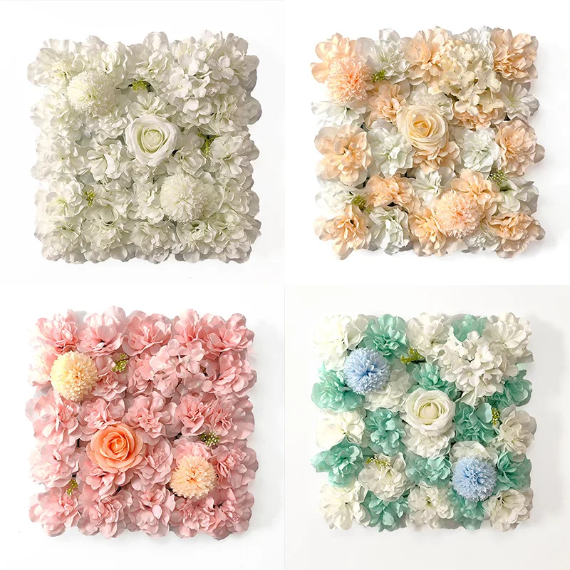 3D Flowers Wall Panel 30*30cm 4Pcs Artificial Flower Wall Background for Home Party Wedding Wall Decor Shop Photo Backdrop