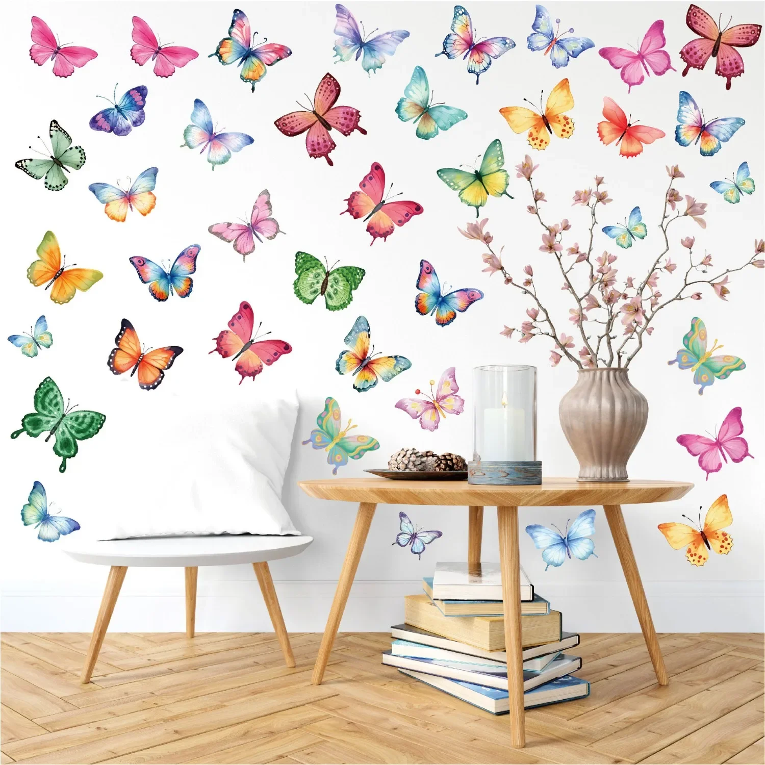 Waterproof Butterfly Decoration Wall Stickers Decorative Butterflies Watercolor Home Decor for Bedrooms Living Rooms Balconies