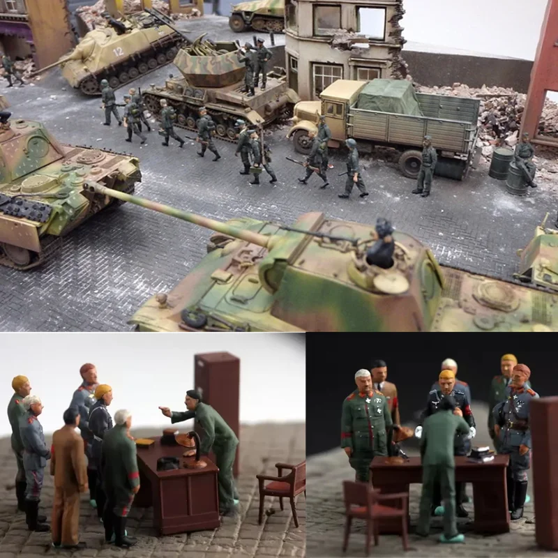 

New 1:72 Scale Model 7 Pcs Action Figures Angry General Meeting With Office Accessories DIY Scene Accessory Collection Display