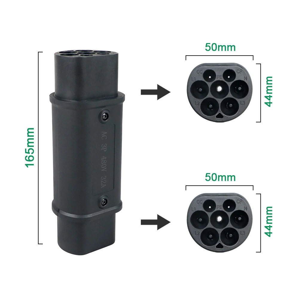 Type 2 to GBT 32A 7.2/22KW EV Charger Adaptor IEC 62196 To Gbt China Standard Eletric Vehicle Converter For Chinese Hybrid