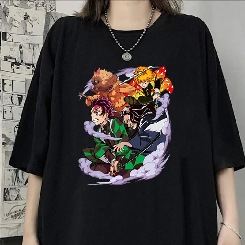 Camiseta de manga corta para hombre y mujer, camisa de Anime, Kamado, Tanjirou, Kamado, Nezuko, Agatsuma, Zenitsu, Hashibira, InosukeT, gran oferta, Verano