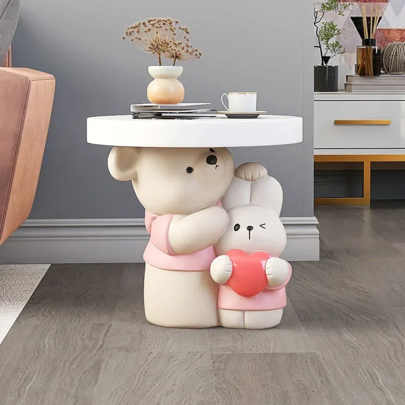 

Nordic Love Bear Coffee Table Statue Postmodern Animal Figurine Decoration Side Table Room Salon Furniture Bedroom Bedside Table