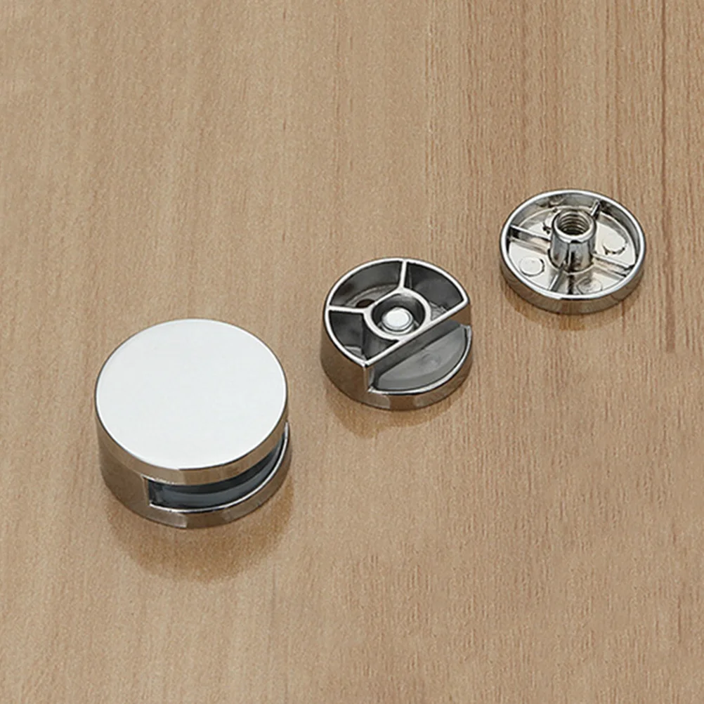 

4pcs Mirror Brackets Heavy Duty Zinc Alloy Glass Shelf Supports Adjustable Wall Mount For Frameless Mirror Bathroom Hotel Decor