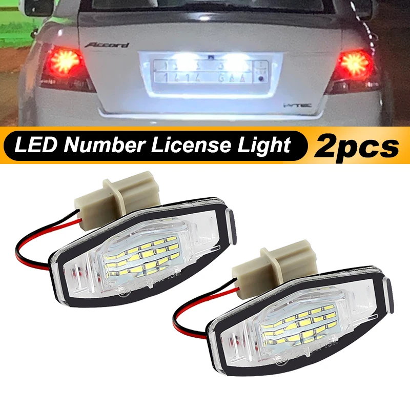 2xFor Honda Accord 2003~ 2012,City MK4 2002-2008,MR-V/Pilot 2003-2008,Civic Odyssey Canbus LED Number License Plate Light Lamp