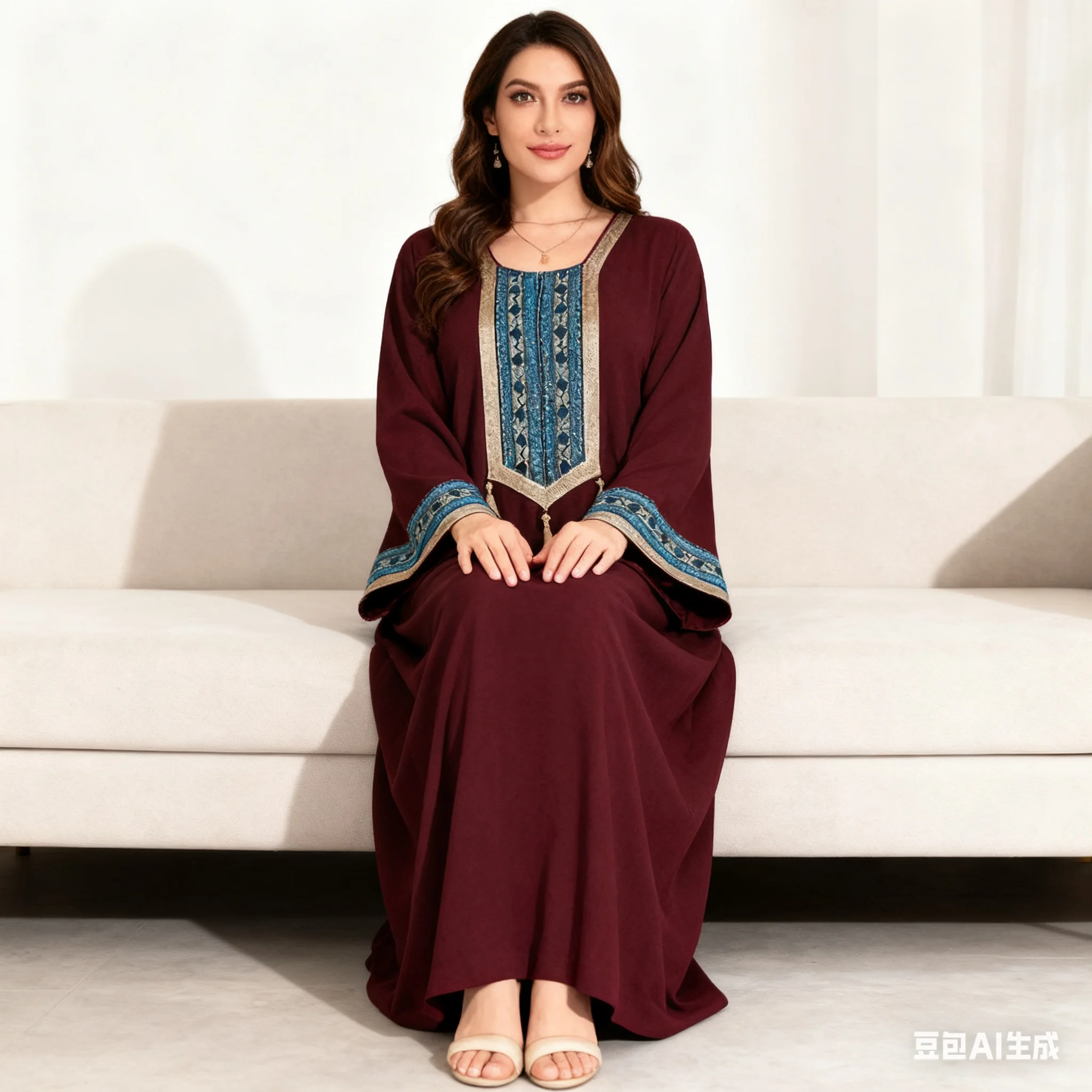 

Ид Мубарак Джеллаба женское мусульманское платье с кисточками Абая Дубай платье плюс размер кафтан марокко кафтан Femme Musulmane Vestidos халат