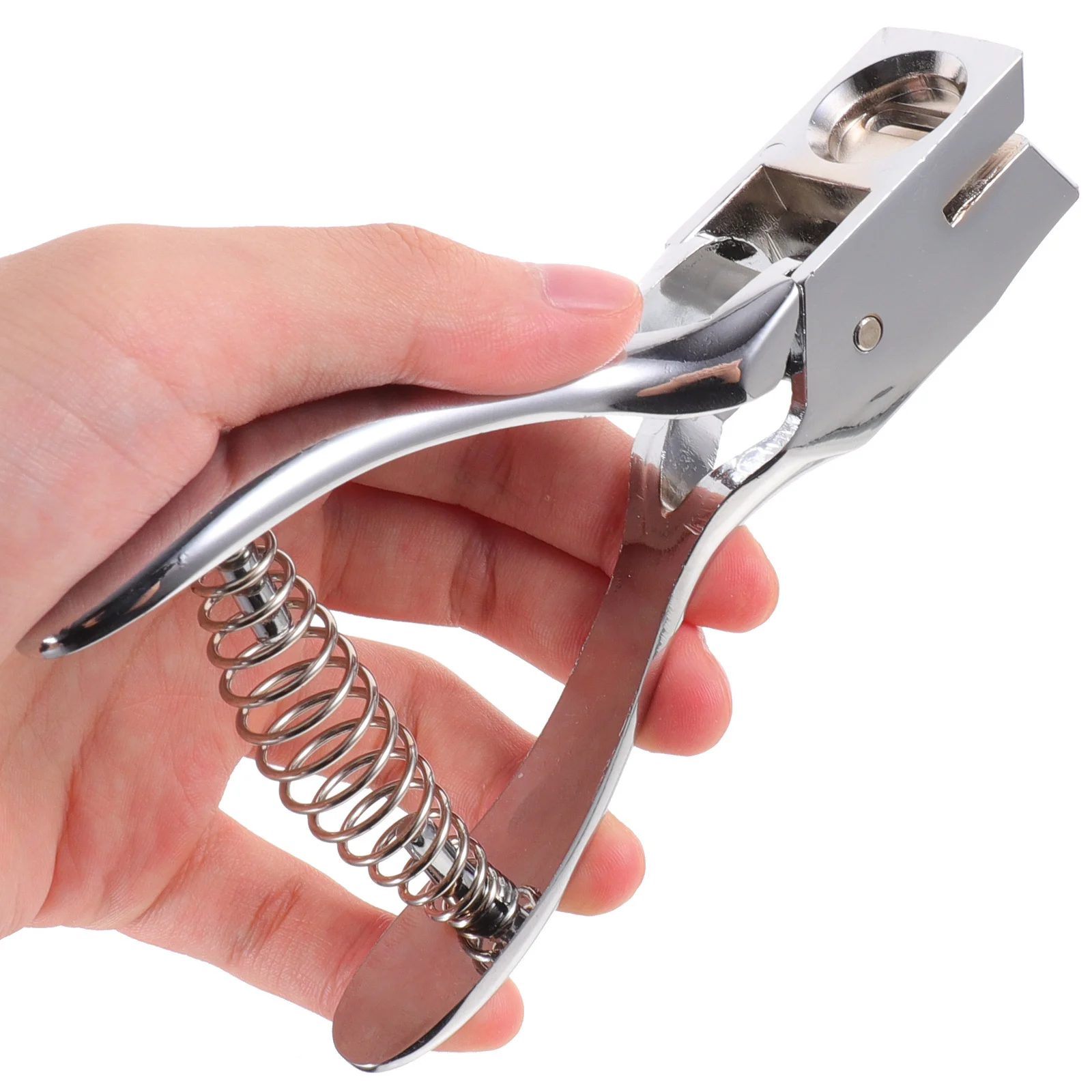 الثقيلة يده ثقب الناخس لبطاقات الهوية ورقة كرافت العلامات البلاستيك دليل واحد البيضاوي أداة تخريم مكتب المدرسة المنزل