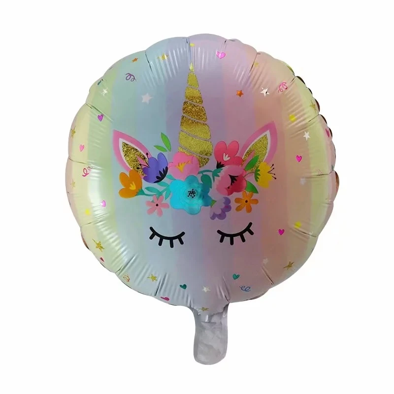 10 stücke 18 Zoll Cartoon Regenbogen Einhorn Folie Helium Ballons Baby Dusche 1st Kinder Einhorn Thema Geburtstag Party Dekorationen kinder Spielzeug – Detail 6
