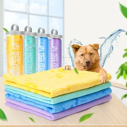 Pet Dog Bath Towel Cat Bath Towel Large Barrel Imitation Buckskin Cartoon Pattern Printing Absorbent Pet Towel