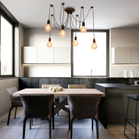 Vintage 6 heads Spider Chandelier Multi-head Pendant Light Retro Hanging Lamps E27/E26 Edison Bulb Industrial Hanging lamps