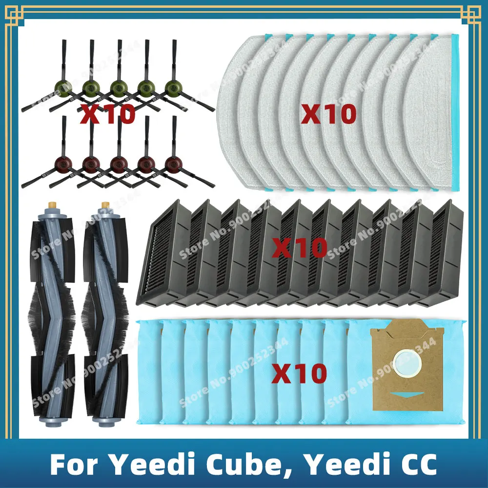 Compatibel Voor Yeedi Kubus, Voor Yeedi Cc Robot Vacuüm Vervanging Onderdelen Accessoires Belangrijkste Zijborstel Hepa Filter Dweil Stofzak