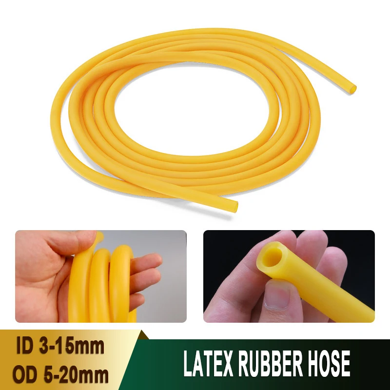 1~50Meter Yellow Nature Latex Rubber Hoses IDxOD 3~20mm High Resilient Surgical Medical Tube Slingshot Catapult Elastic Band