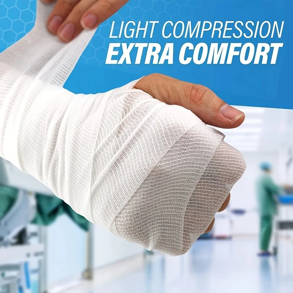 10 Rolls Flexible Design Elastic Bandage Dressings Comfortable Care Wraps Breathable Care Wraps PBT Stretchable Care Wraps