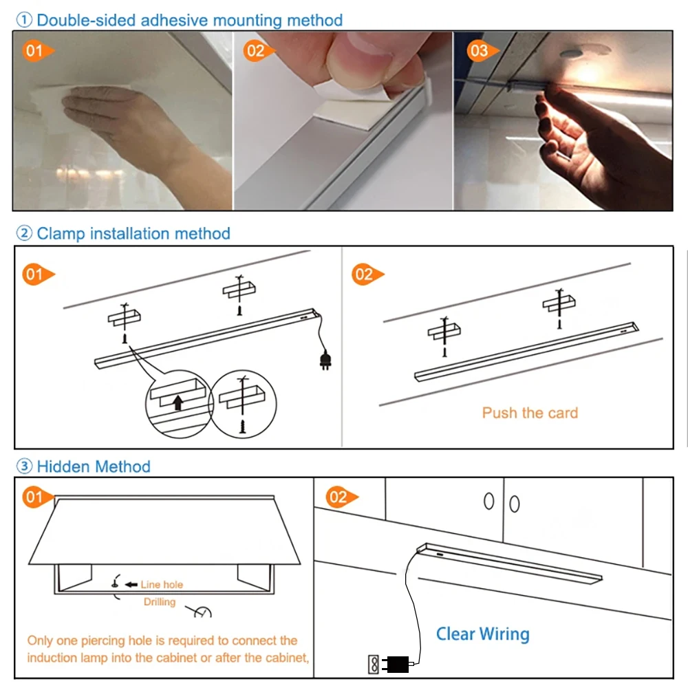 LED Hard Alloy Light USB Night Light Motion Sensor Light Suitable For Cabinet Bedroom Wardrobe And Indoor Lighting