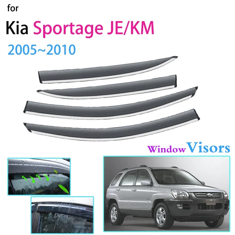 

Windows Visors for Kia Sportage 2 JE KM 2005~2010 2006 2008 Deflector Winshield Shade Guard Car Accessories Awning Sun Rain Trim