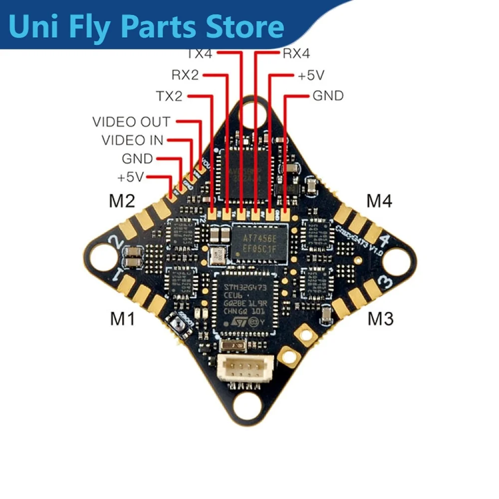 UniFlyHappyModel CrazyG473 V1.0 5-IN-1 Flight Controller Built-in UART ELRS And 5.8G Openvtx