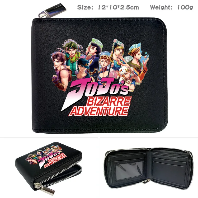 

JoJo's Bizarre Adventure Anime Fold Short Wallet Cartoon Coin Purse Zipper Wallet