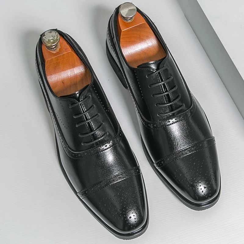 

Men's Dress Shoes Classic Office Casual Business Oxford Shoes For Men Fashion Wedding Brogues Social Leather Shoes Male