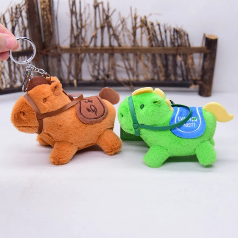 Cartoon Cute Horse Doll Plush Toy Pendant Couple Schoolbag Charm Funny Immediate Success Doll Keychain Children's Birthday Gift