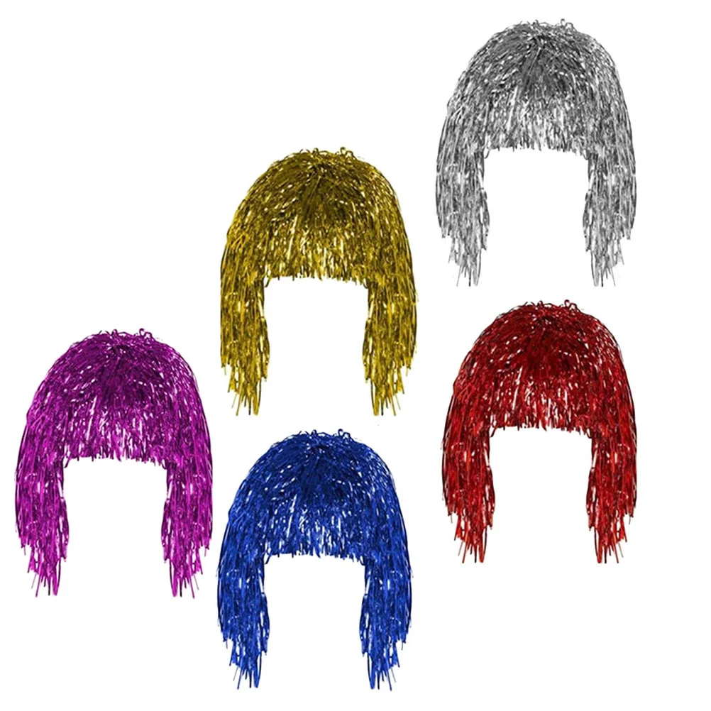 5Pcs Creative Hair Colorful Headdress Fashion Headwear Photo Props Foil Tinsel Wigs party wigs women false hair